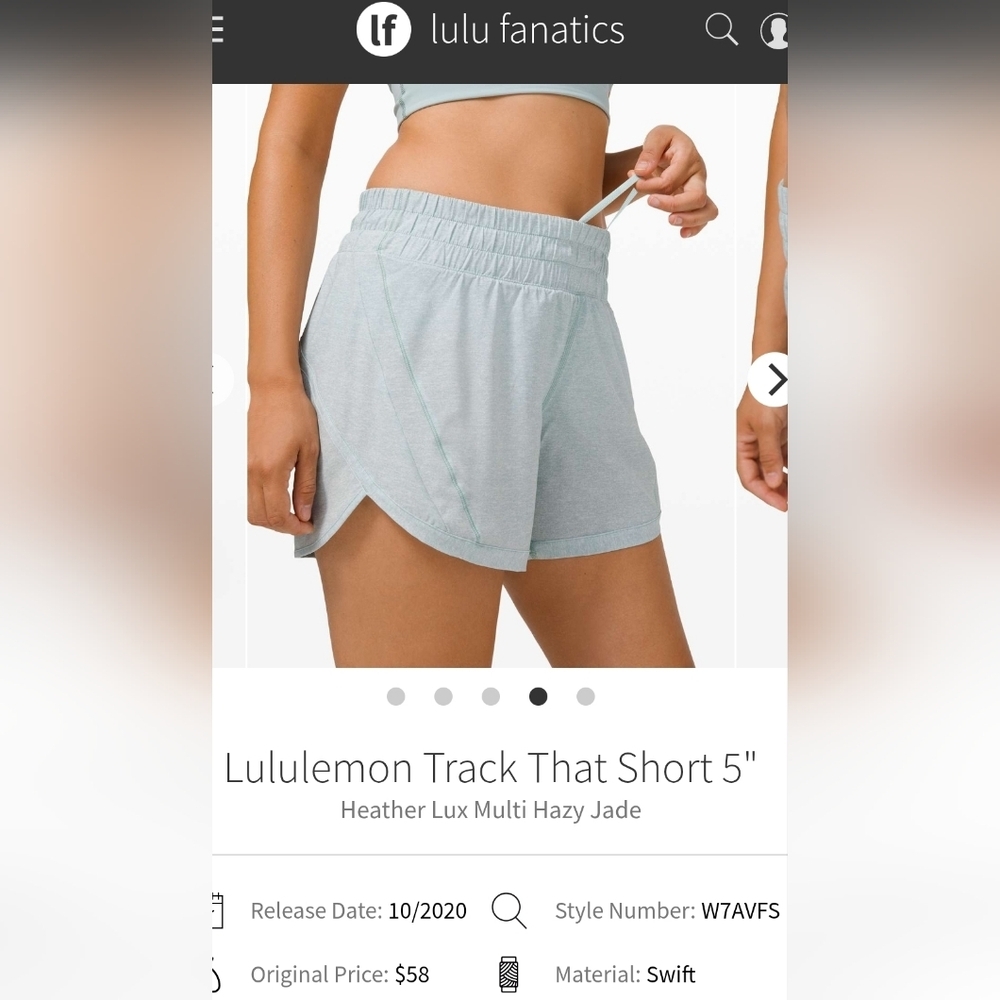 Lululemon Track That Short 5" Size 2 *lined